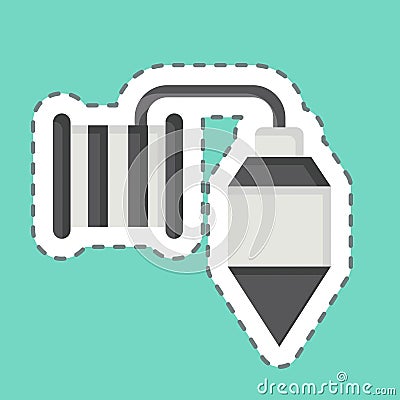 Sticker line cut Plumb. related to Carpentry symbol. simple design editable. simple illustration Cartoon Illustration