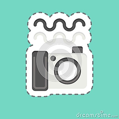 Sticker line cut Underwater Photography. related to Photography symbol. simple design editable. simple illustration Cartoon Illustration