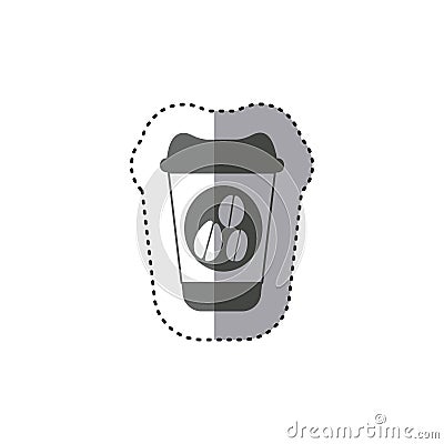 sticker monochrome silhouette glass disposable for hot drinks with lid Cartoon Illustration