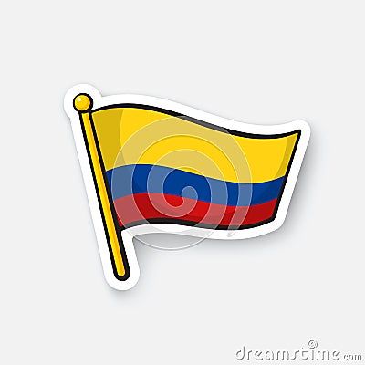 Sticker national flag of Colombia Vector Illustration