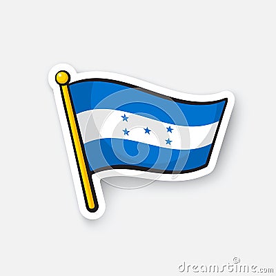 Sticker national flag of Honduras Vector Illustration