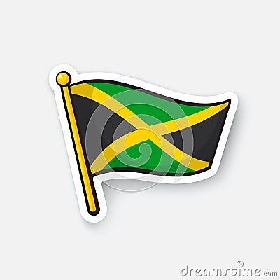 Sticker national flag of Jamaica Vector Illustration