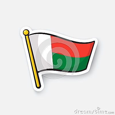 Sticker national flag of Madagascar Vector Illustration
