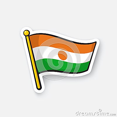 Sticker national flag of Niger Vector Illustration