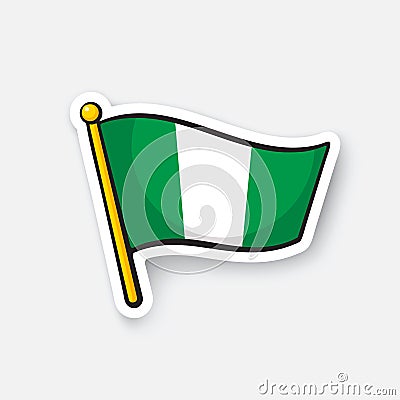 Sticker national flag of Nigeria Vector Illustration