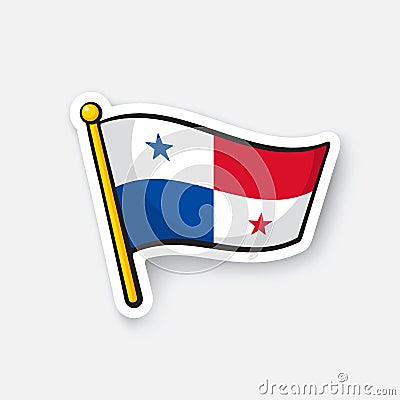 Sticker national flag of Panama Vector Illustration