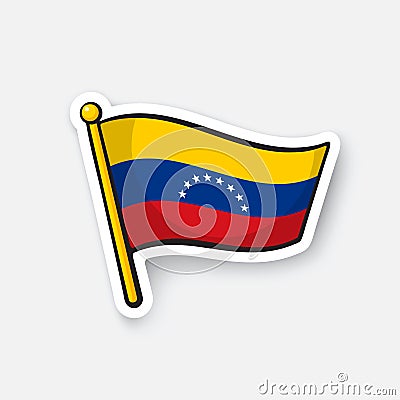 Sticker national flag of Venezuela Vector Illustration