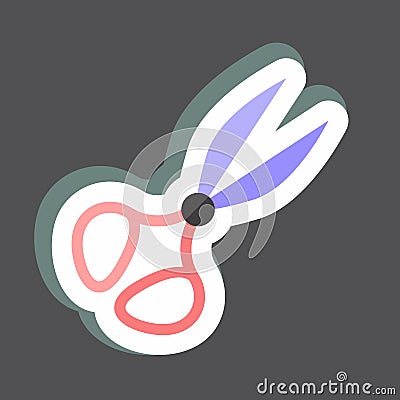 Sticker Pair of Scissors 2. suitable for Tailor symbol. simple design editable. design template vector. simple symbol illustration Cartoon Illustration