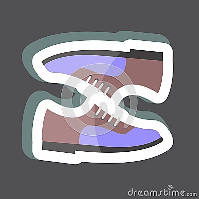 Sticker Pair of Shoes. suitable for men accessories symbol. simple design editable. design template vector. simple symbol Cartoon Illustration