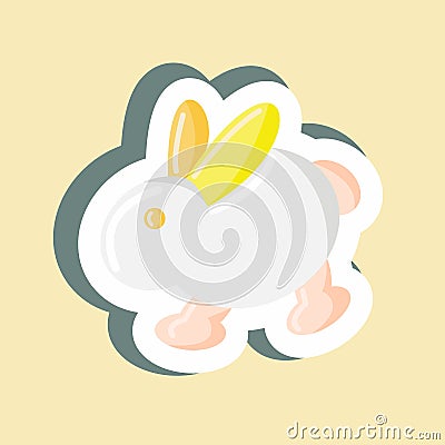 Sticker Rabbit. suitable for Meat. simple design editable. design template vector. simple illustration Cartoon Illustration