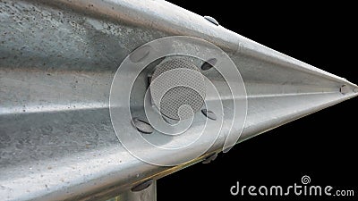 Sticker reflector install on guardrail isolate with clipping pat Stock Photo