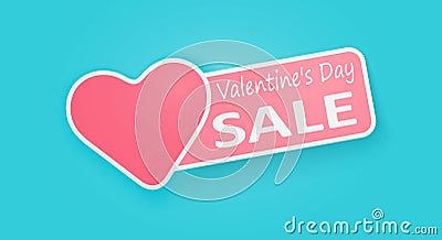 Sticker for sale on Valentine`s Day. Stock Photo