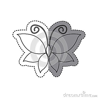 sticker shading sketch butterfly insect icon Cartoon Illustration