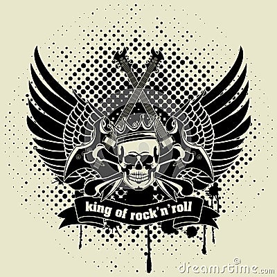 King of rock and roll Vector Illustration