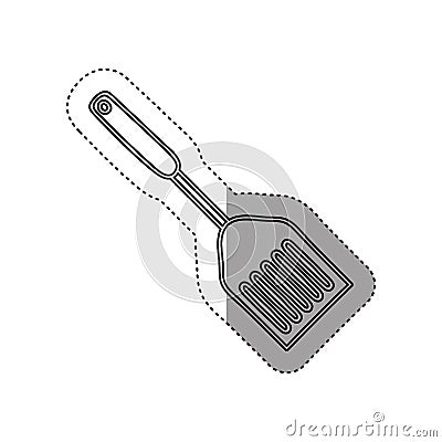 sticker silhouette frying spatula utensil kitchen Cartoon Illustration