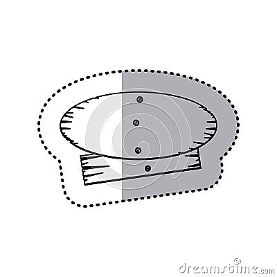 sticker silhouette oval and rectangle pieces wooden board with cloves Cartoon Illustration