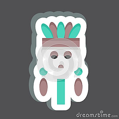 Sticker Skull. related to American Indigenous symbol. simple design editable Stock Photo