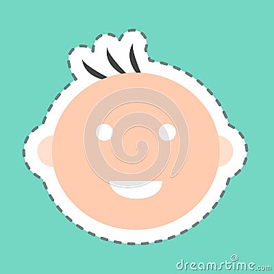 Sticker Smiling Baby, Line Cut - Simple illustration Cartoon Illustration
