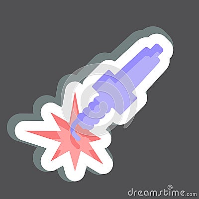 Sticker Spark Plug. related to Car ,Automotive symbol. simple design editable. simple illustration Cartoon Illustration