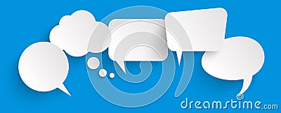 sticker speech bubbles with shadow Vector Illustration