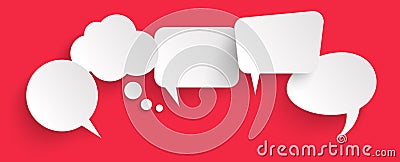 sticker speech bubbles with shadow Vector Illustration