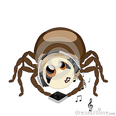 Sticker spider isolated â€“ with music Stock Photo