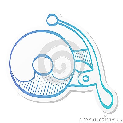 Sticker style icon - Bicycle bell Vector Illustration