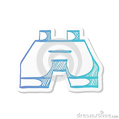 Sticker style icon - Binocular Vector Illustration