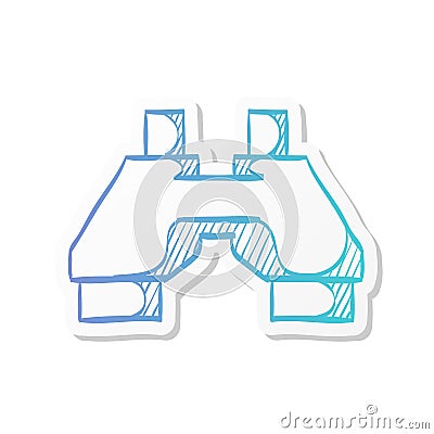 Sticker style icon - Binocular Vector Illustration