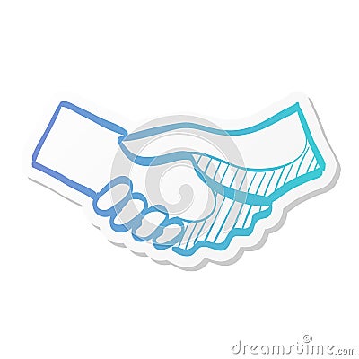 Sticker style icon - Handshake Vector Illustration