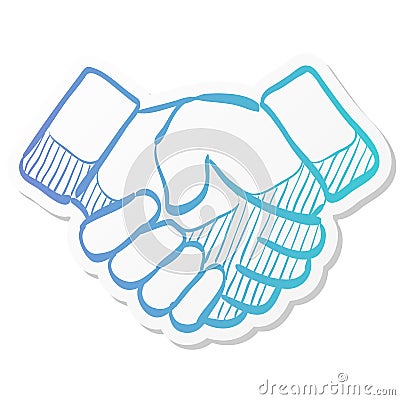 Sticker style icon - Handshake Vector Illustration