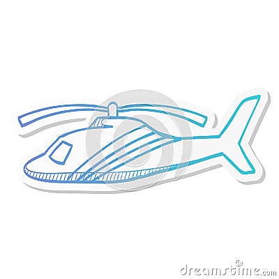 Sticker style icon - Helicopter Vector Illustration