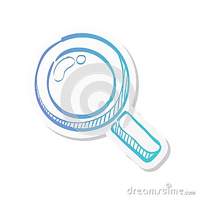 Sticker style icon - Magnifier Vector Illustration