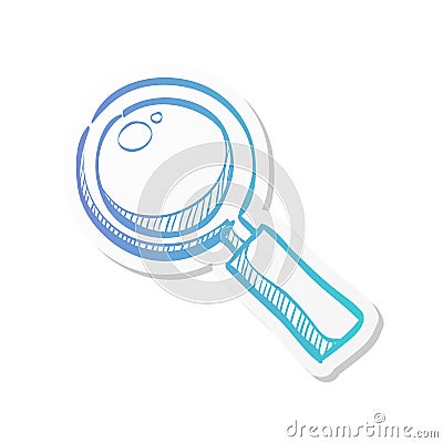 Sticker style icon - Magnifier Vector Illustration