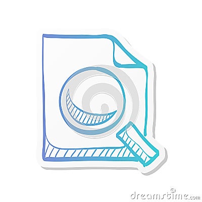 Sticker style icon - Magnifier Vector Illustration