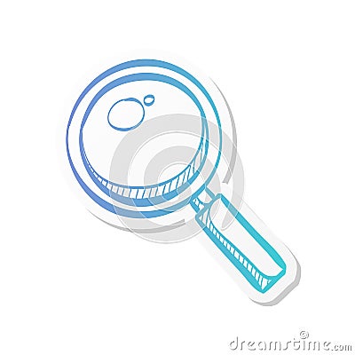 Sticker style icon - Magnifier Vector Illustration