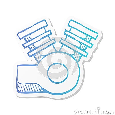 Sticker style icon - Motorccycle machine Vector Illustration