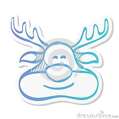 Sticker style icon - Rudolph Vector Illustration