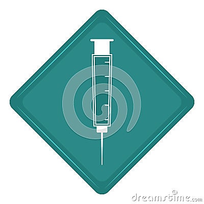 Sticker of a syringe icon Vector Illustration