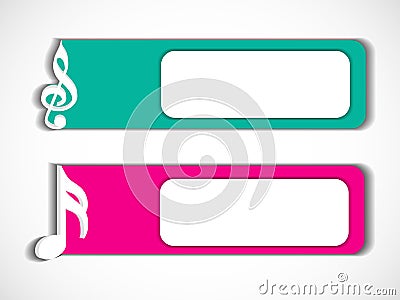 Sticker, tag or label for music concept. Stock Photo