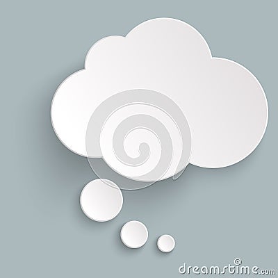 sticker thought bubble with shadow Vector Illustration