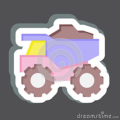 Sticker Truck. related to Mining symbol. simple design editable. simple illustration Cartoon Illustration