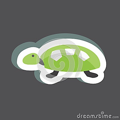 Sticker Turtle. suitable for Sea symbol. simple design editable. design template vector. simple symbol illustration Cartoon Illustration