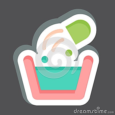 Sticker Washing Poder. related to Laundry symbol. simple design editable. simple illustration Cartoon Illustration