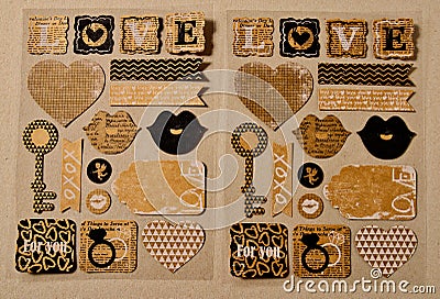 Sticker words collection for love Stock Photo
