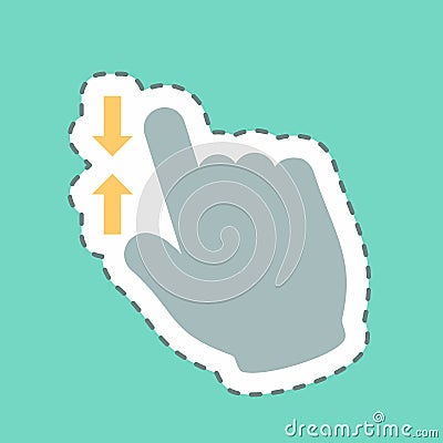 Sticker Zoom Out - Line Cut - Simple illustration,Editable stroke Cartoon Illustration