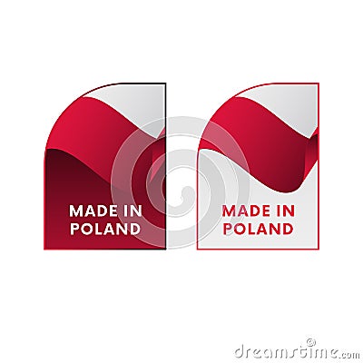 Stickers Made in Poland. Vector illustration. Vector Illustration