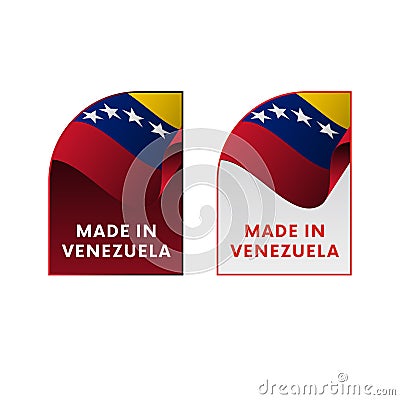 Stickers Made in Venezuela. Vector. Cartoon Illustration
