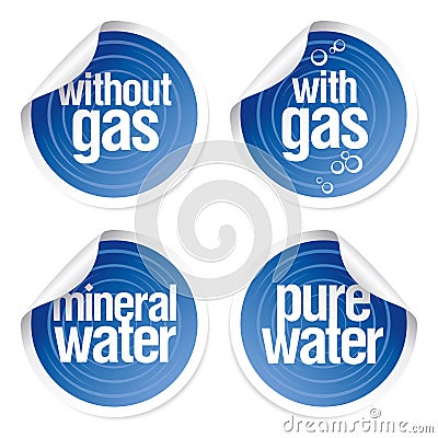 Stickers for mineral water. Vector Illustration