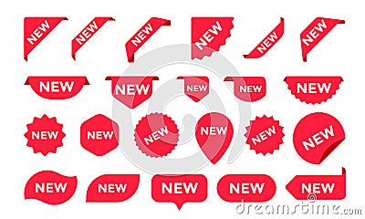 Stickers for New Arrival shop product tags, labels or sale posters and banners vector sticker icons Vector Illustration
